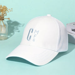 Letter Embroidery Mesh Trucker Hat Solid Cotton Breathable Baseball Cap