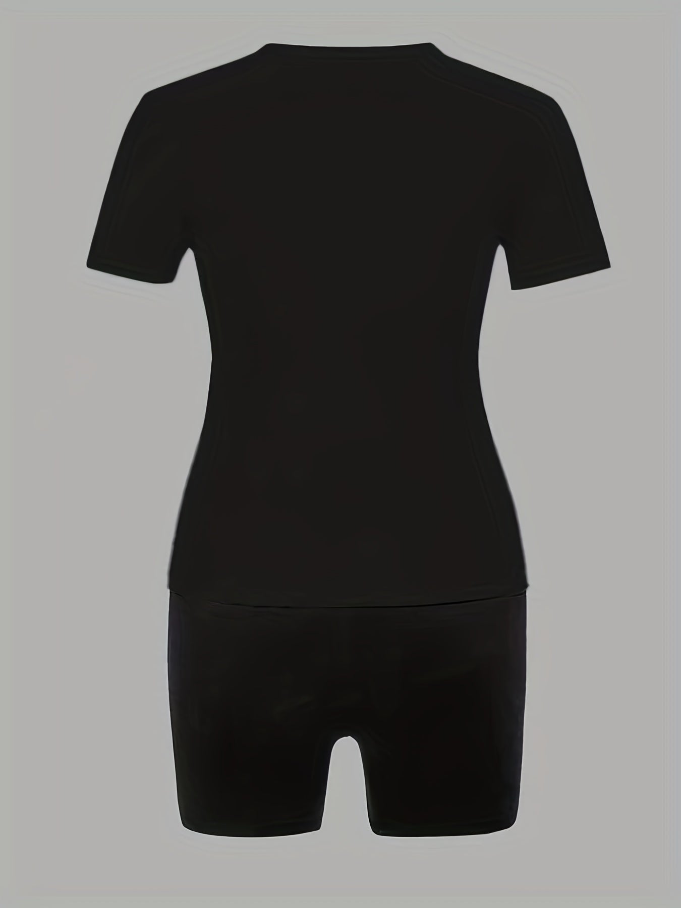 Women's Plus Mouth & Letter Print Tee & Shorts Set