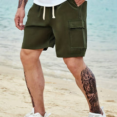Men's Casual Cargo Shorts with Drawstring Waist