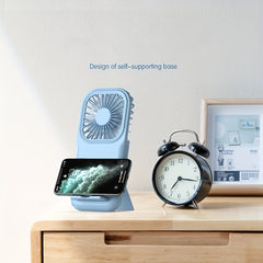 Mini USB Rechargeable Fan Portable Foldable Pocket Fan 3 Speeds