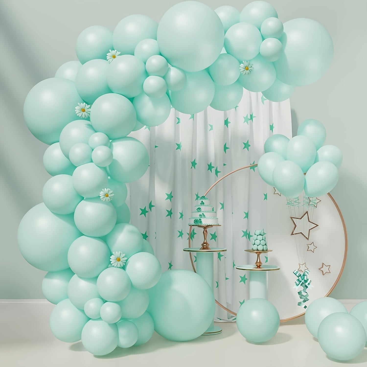 Pastel Mint Green Balloons Garland Arch Kit 85pcs
