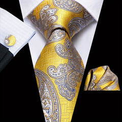 Men's Classic Tie Set with Accessories for Wedding Party Business