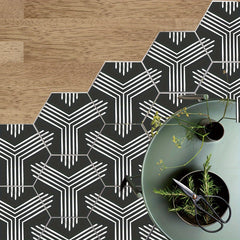 7pcs Hexagonal Floor Tile Sticker Waterproof PVC Easy Peel and Stick