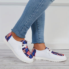 American Flag Canvas Shoes Women's Lightweight Outdoor Shoes