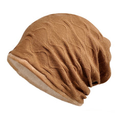 Vintage Fleece Knitted Hat with Scarf for Christmas Party