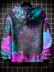 Men's Graphic All Over Print Hoodie with Kangaroo Pocket