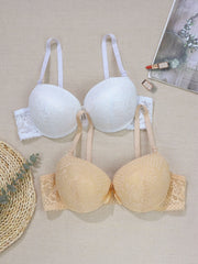 Contrast Lace Push Up Bras Comfy & Breathable Lifting Anti Sagging Bra