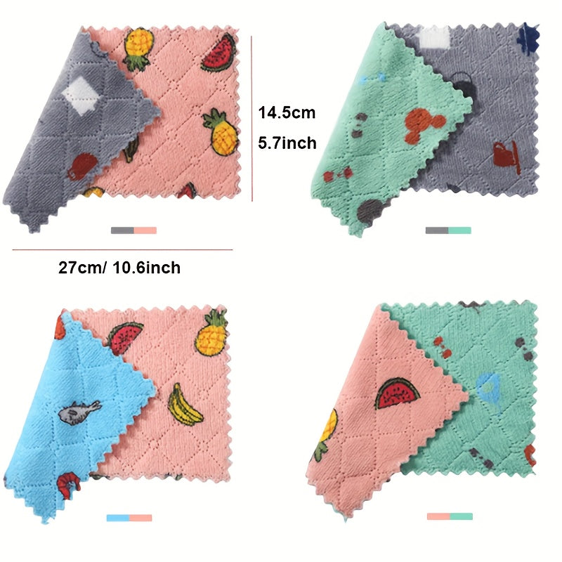 10pcs Printed Rags Scouring Cloth Cleaning Cloths