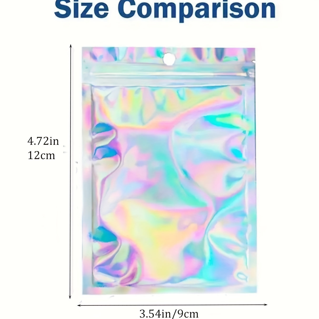 100pcs Holographic Rainbow Self-sealing Bags