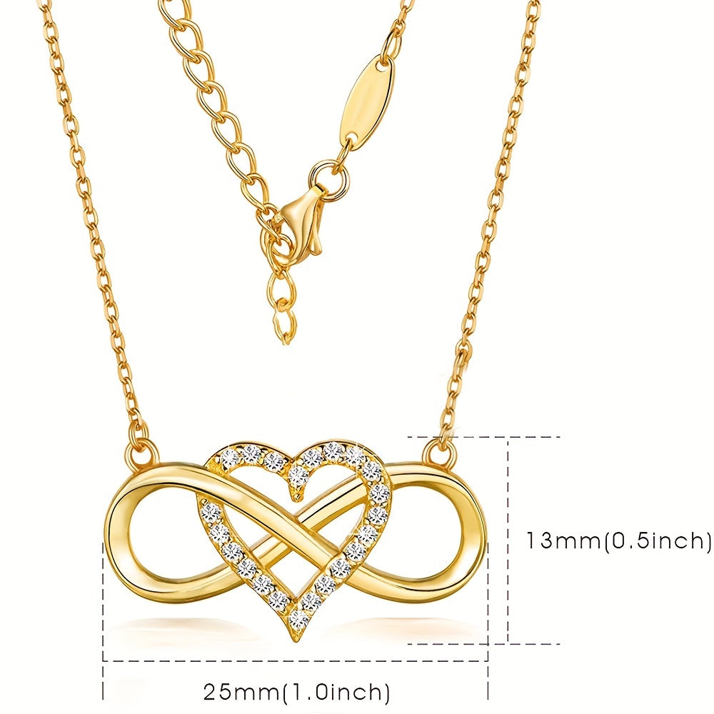 Heart Infinity Ring Pendant Necklace For Women