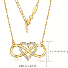 Heart Infinity Ring Pendant Necklace For Women