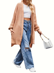 Casual Cardigan Open Front High Stretch Cardigan