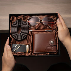 Men's Business Box Set with Glasses, Wallet, Pen, Belt & Buckle