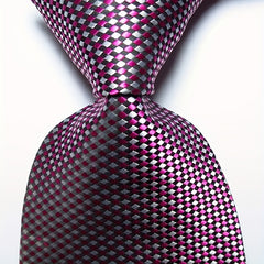 Men's Plaid Style Tie 8 Set Jacquard Woven Necktie