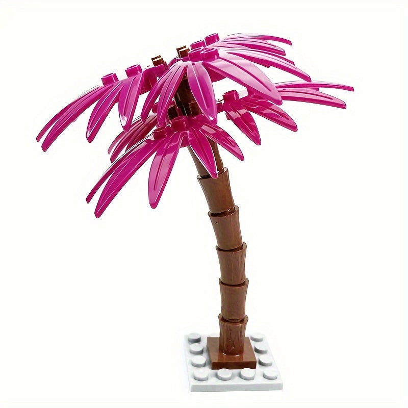 Beach Palm Tree Coconut Tree Building Block Plant Scene Set