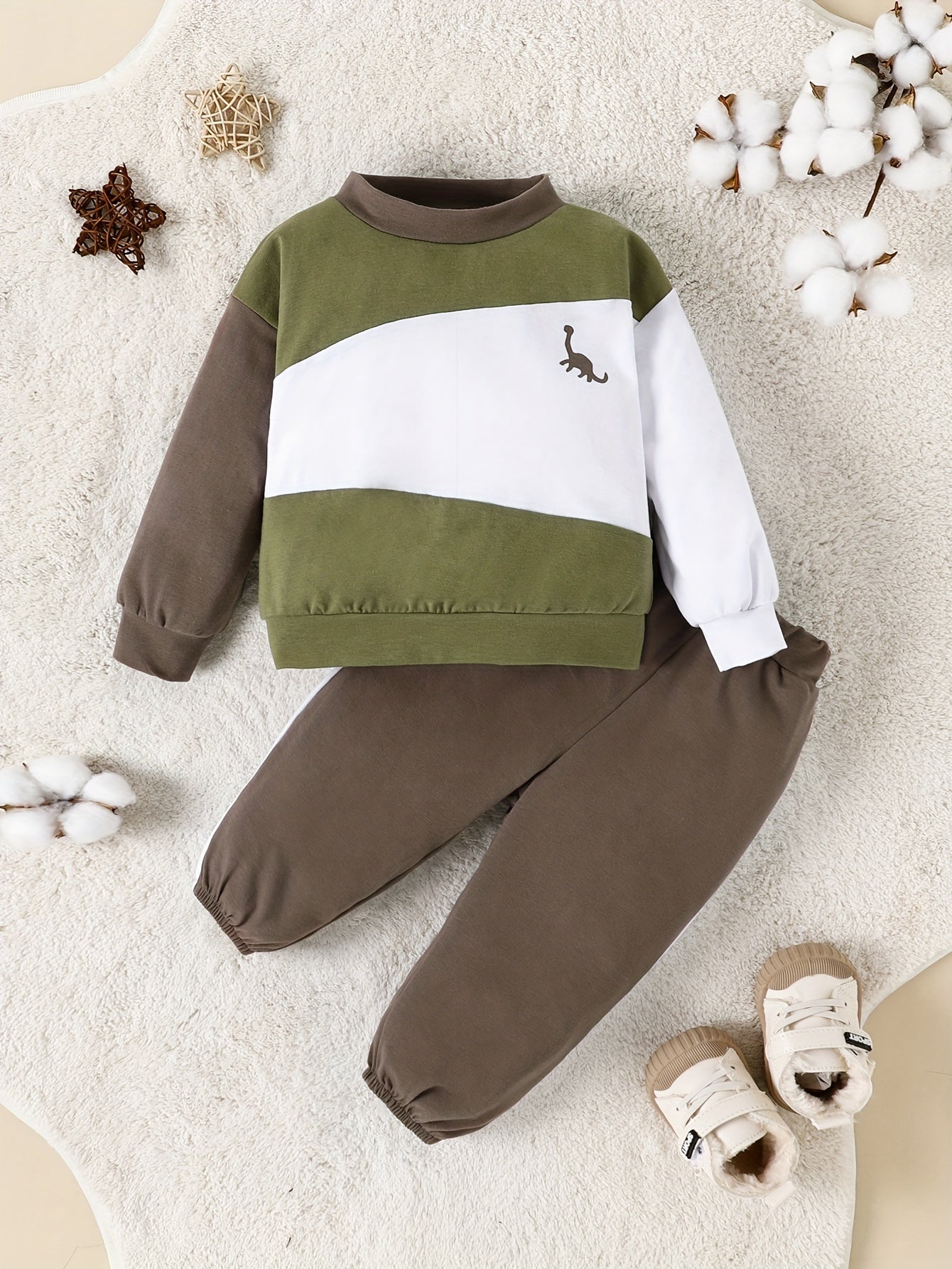 Baby's Casual 2pcs Block Stitching Sportswear Set