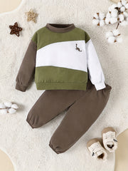 Baby's Casual 2pcs Block Stitching Sportswear Set