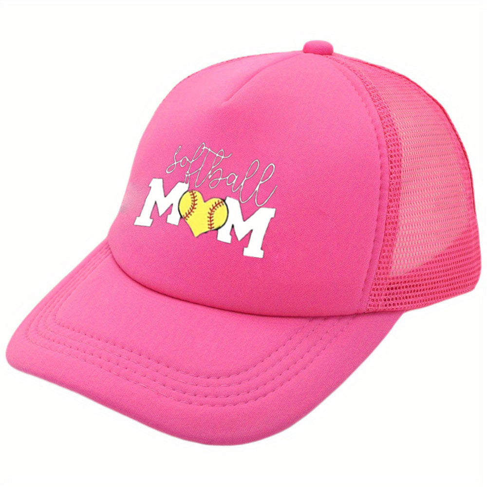 Softball Mom Trucker Hat Mesh Baseball Cap Sunshade Dad Hats