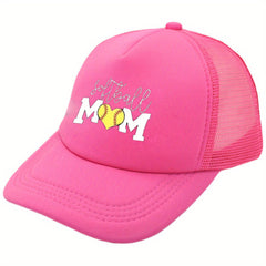 Softball Mom Trucker Hat Mesh Baseball Cap Sunshade Dad Hats
