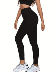 Solid Yoga Pants Stretch Running Leggings Women's Activewear
