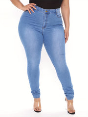 High Rise Stretchy Skinny Jeans for Plus Size Women
