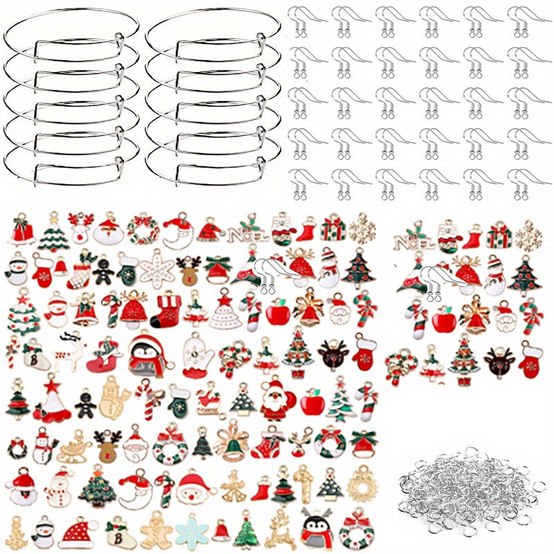 150pcs Christmas Charm Pendant Set DIY Jewelry Making Accessories