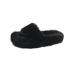 Cozy Fluffy Plush Indoor Slippers Soft Sole Warm Fuzzy Open Toe Shoes