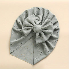 Baby Lace Embroidery Turban Baby Girl Hat With Bowknot