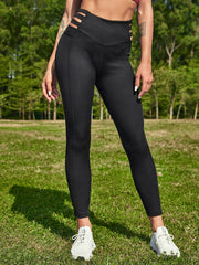 Cutout Waist Yoga Pants High Stretch Running Leggings