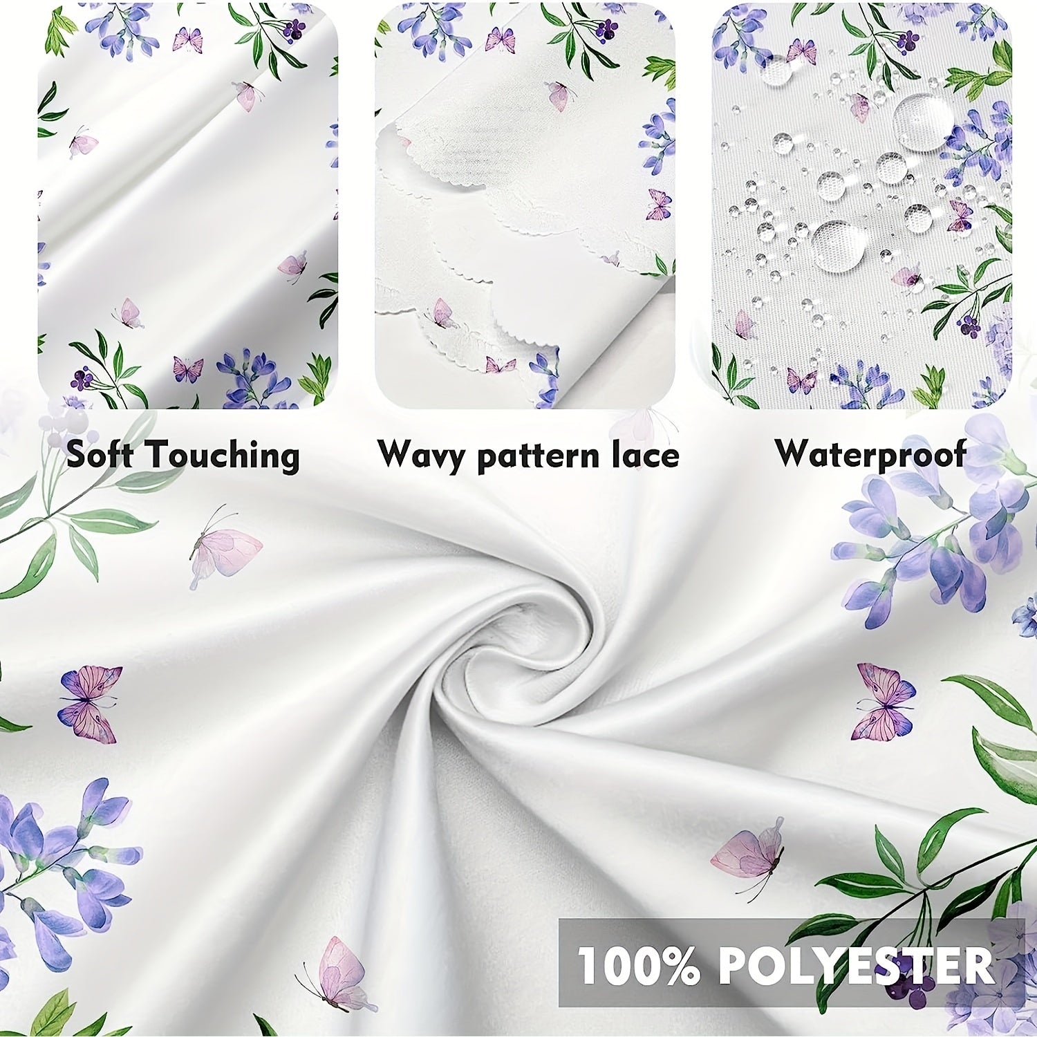 Colorful Flower Pattern Polyester Tablecloth Waterproof Stain Resistant