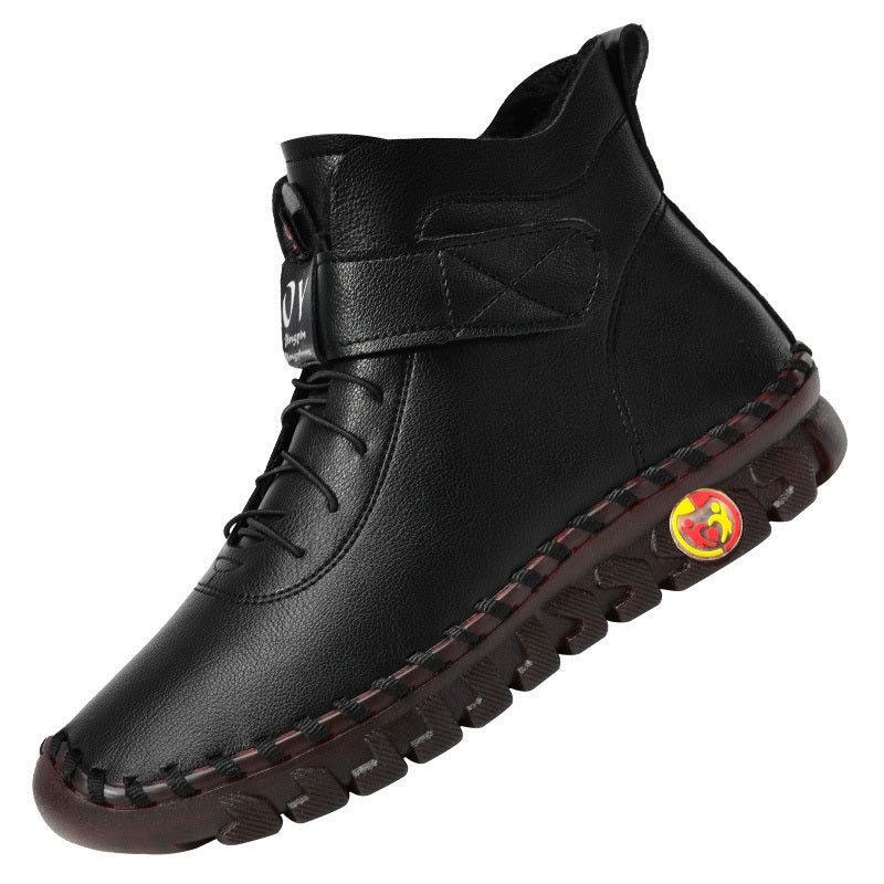 Women's High Top Sneaker Boots Fleece Lined Zipper & Lace Up Shoes