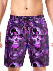 Men's Broken Skulls Shorts with Pockets