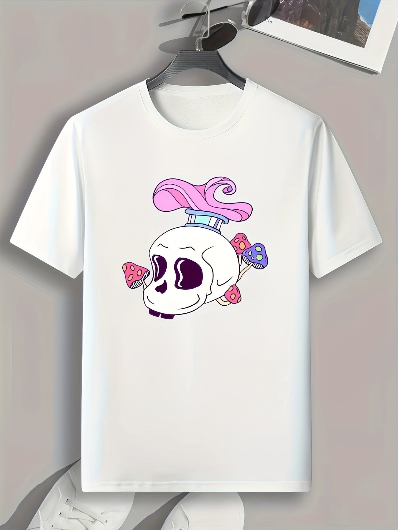 Cartoon Skull Print Men's Graphic T shirt Casual Comfy Tees For Summer
