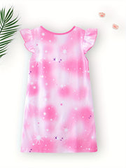 Girls Unicorn Tie Dye Print Nightdress Sleeveless PJ