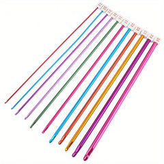 11pcs Colorful Aluminum Crochet Set with Beads for Knitters