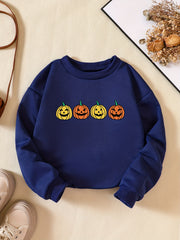 Halloween Pumpkin Print Boys Sweatshirt