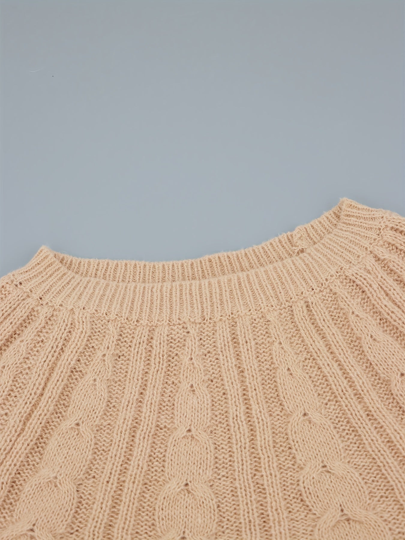 Casual Sweater Women's Plus Plain Jacquard Long Sleeve