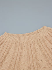 Casual Sweater Women's Plus Plain Jacquard Long Sleeve