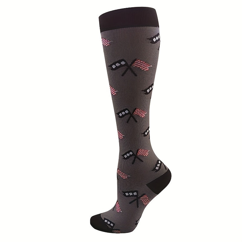 American Flag Calf Socks Knee High Compression Sports Stockings