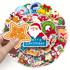 52pcs Santa Claus Series Waterproof Vinyl Stickers - Adults & Employees