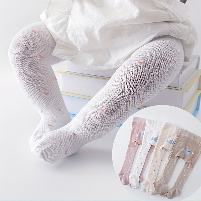 Baby Girl Cartoon Leggings Mesh & Elastic Autumn Spring