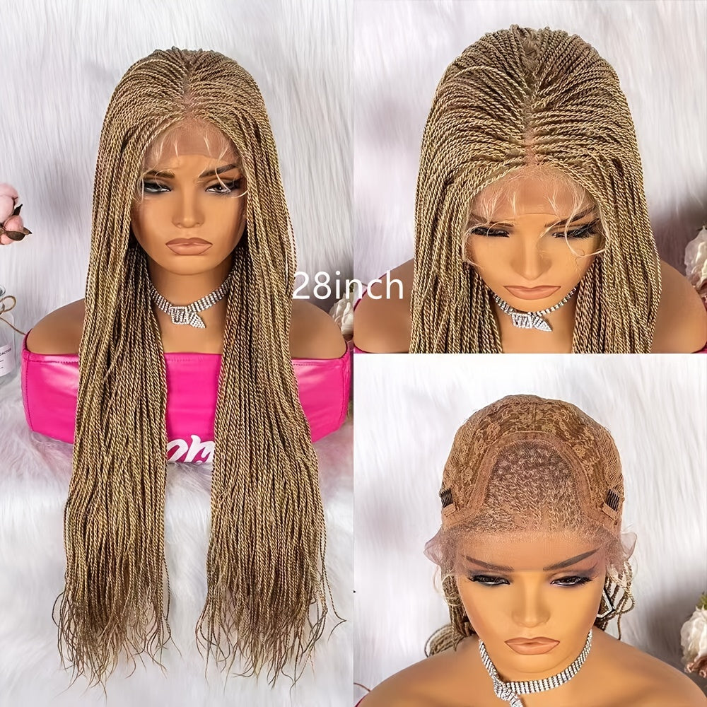 Thin Twist Braided Wigs Knotless Synthetic Hair Lace Front Wigs