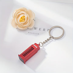 London Double Decker Bus Telephone Booth Keychains