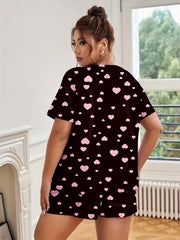 Heart Print Tee & Shorts Set