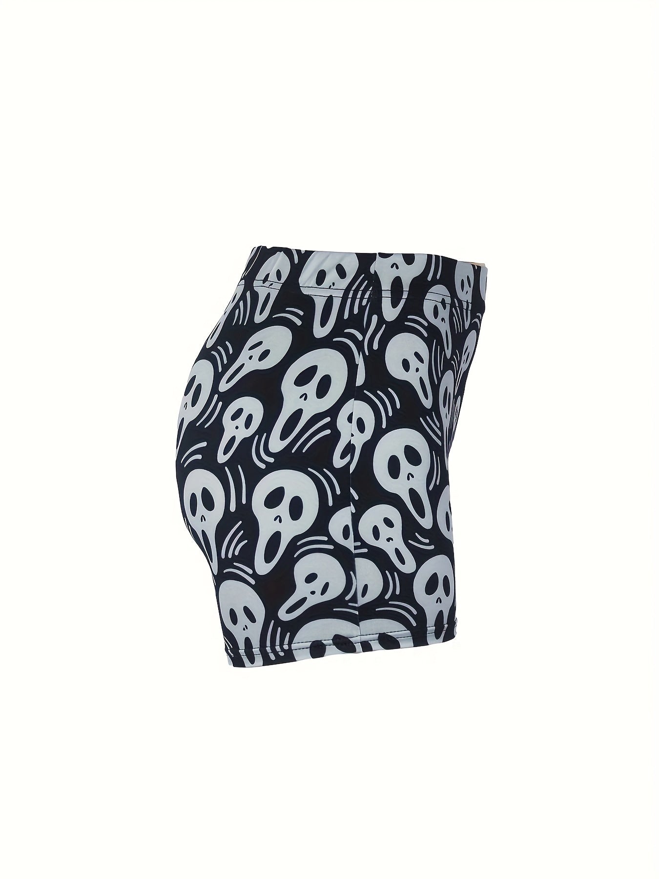 Ghost Print High Rise Skinny Shorts