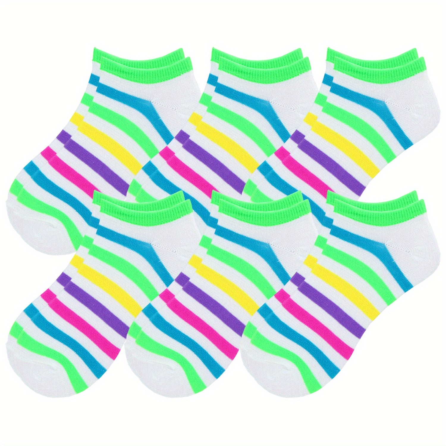 6 Pairs Candy Socks Women's Low Cut Ankle Socks