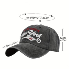 Vintage Embroidery Denim Baseball Cap Distressed Sunshade Hat