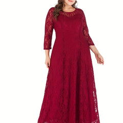 Lace Long Sleeve Round Neck Formal Party Dress