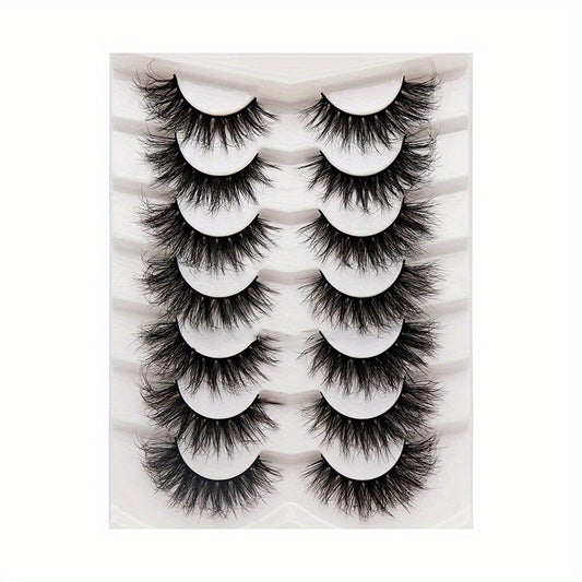 7 Pairs Fluffy Faux Mink Lashes for Daily Party Makeup