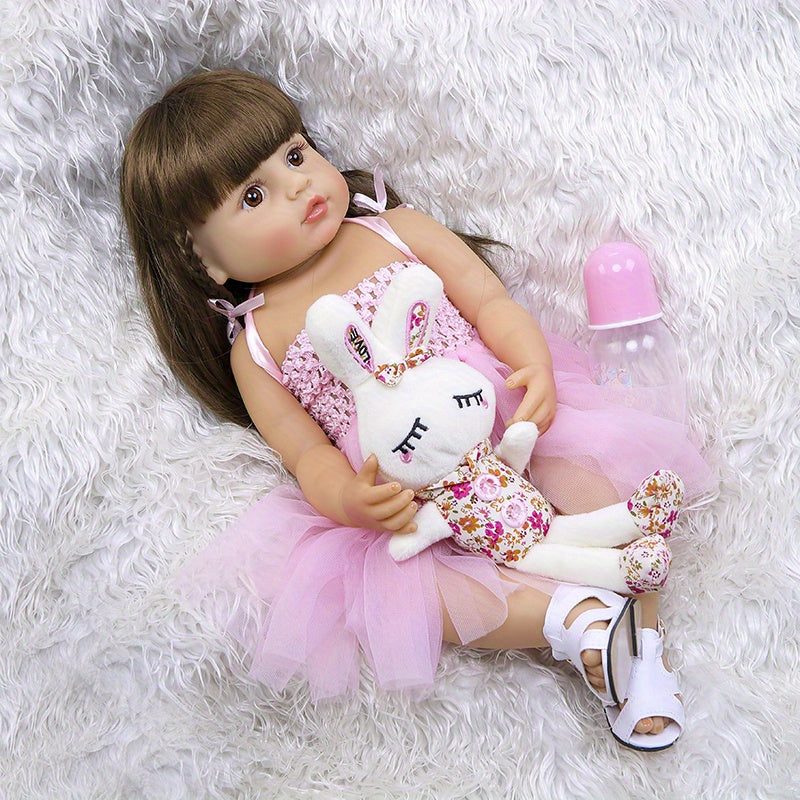 Simulation Baby Reborn Doll Long Hair Girl Gift Children's Toys